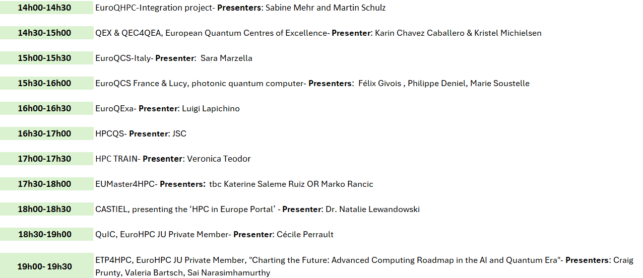 ISC 2026 Presentation schedule DAY 1