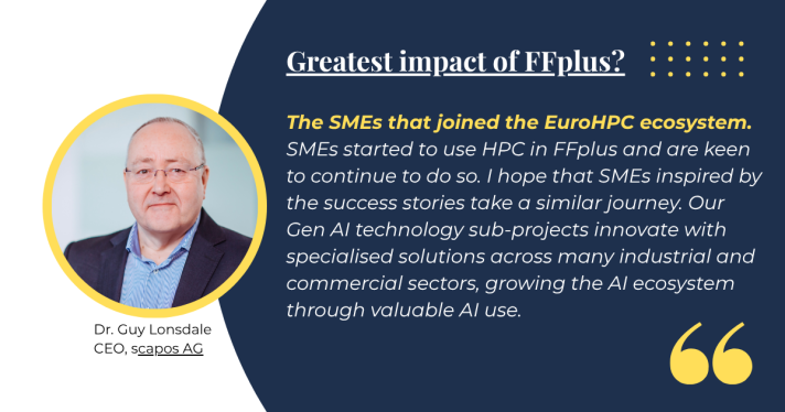 Quote from one of the key leaders of FFplus explaining how many SMEs have joined and succeeded through the project