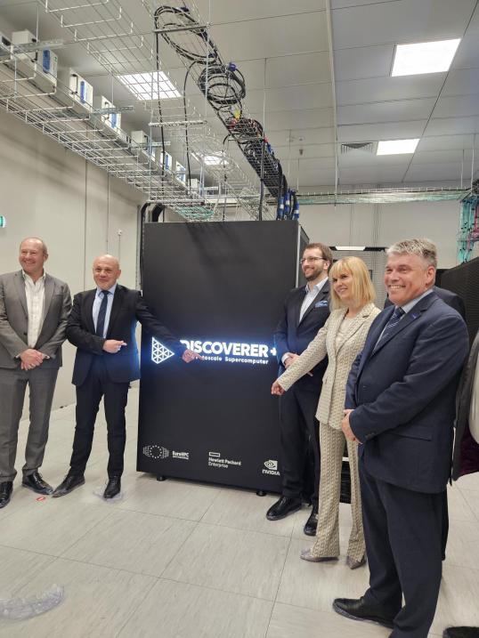 Tomislav Donchev, Bulgaria’s Minister of Innovation and Growth, Rafal Duczmal, Chair of the EuroHPC JU Governing Board along with Anders Dam Jensen, EuroHPC JU’s Executive Director and H
