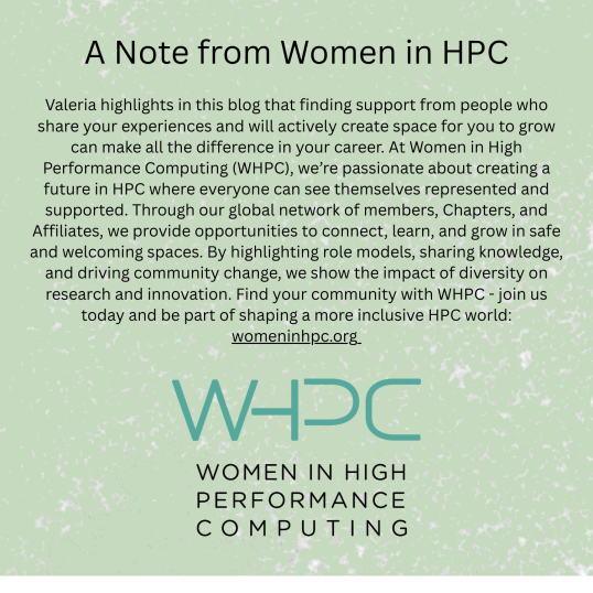 Image contains a description of the organisation Women in HPC 
