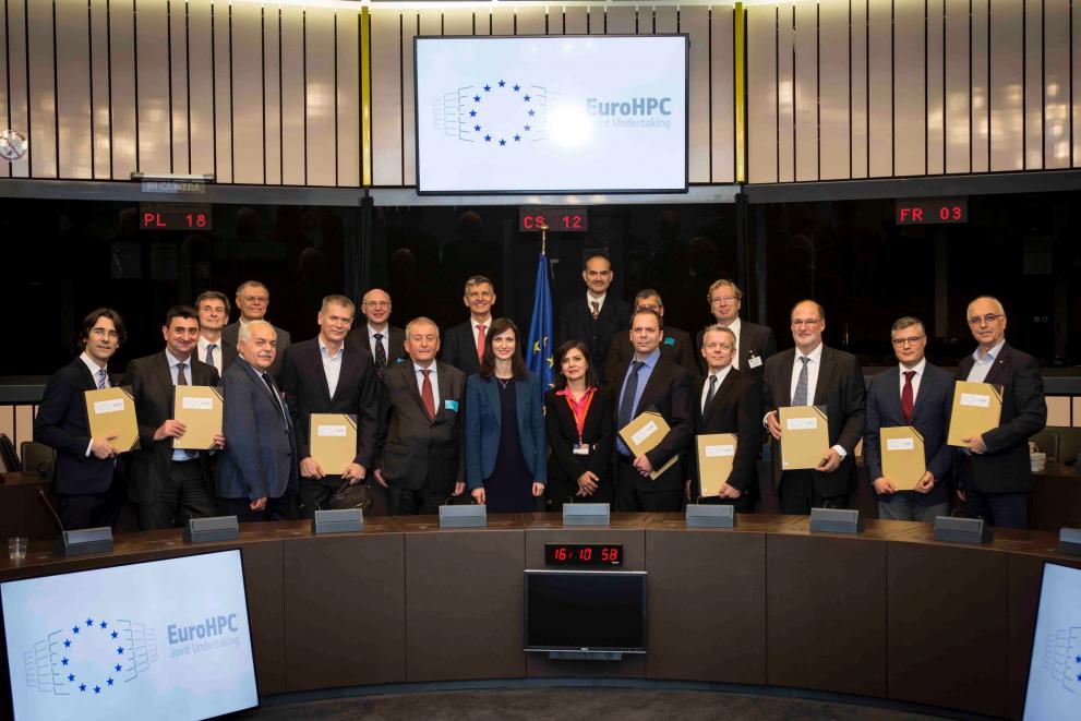 Signing ceremony of the first 8 Hosting Agreements , November 2019, European Parliament, Strasbourg, France