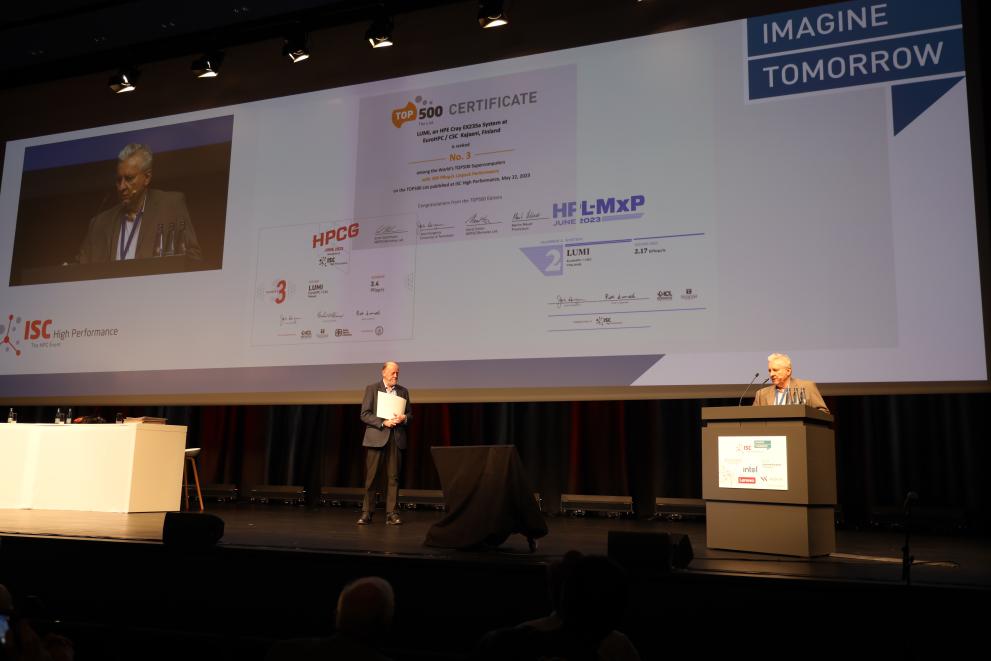 The announcement of the TOP500 List announcement at ISC 2023