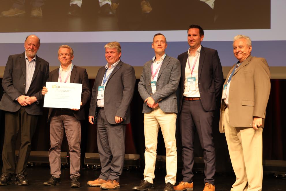 On the podium for LUMI's 3rd place ranking at the announcement of the June 2023 edition of the TOP500