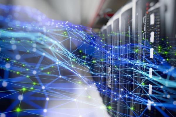 Supercomputer with a data flow